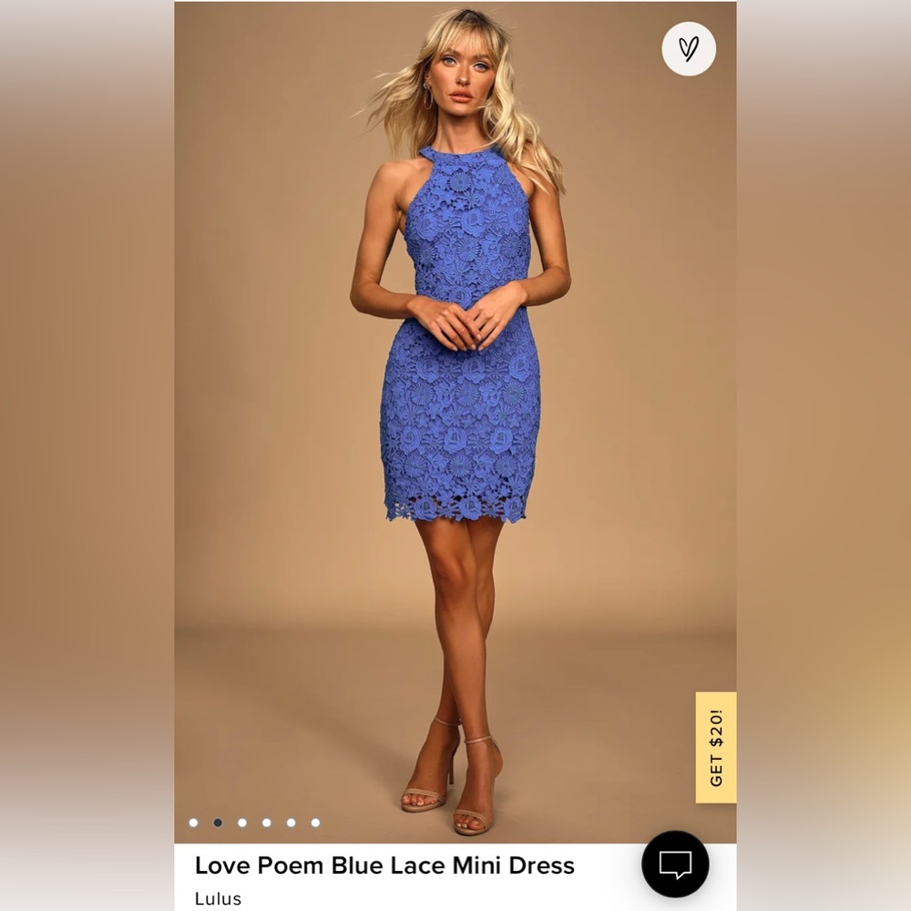 Lulus Love Poem Blue Lace Mini Dress